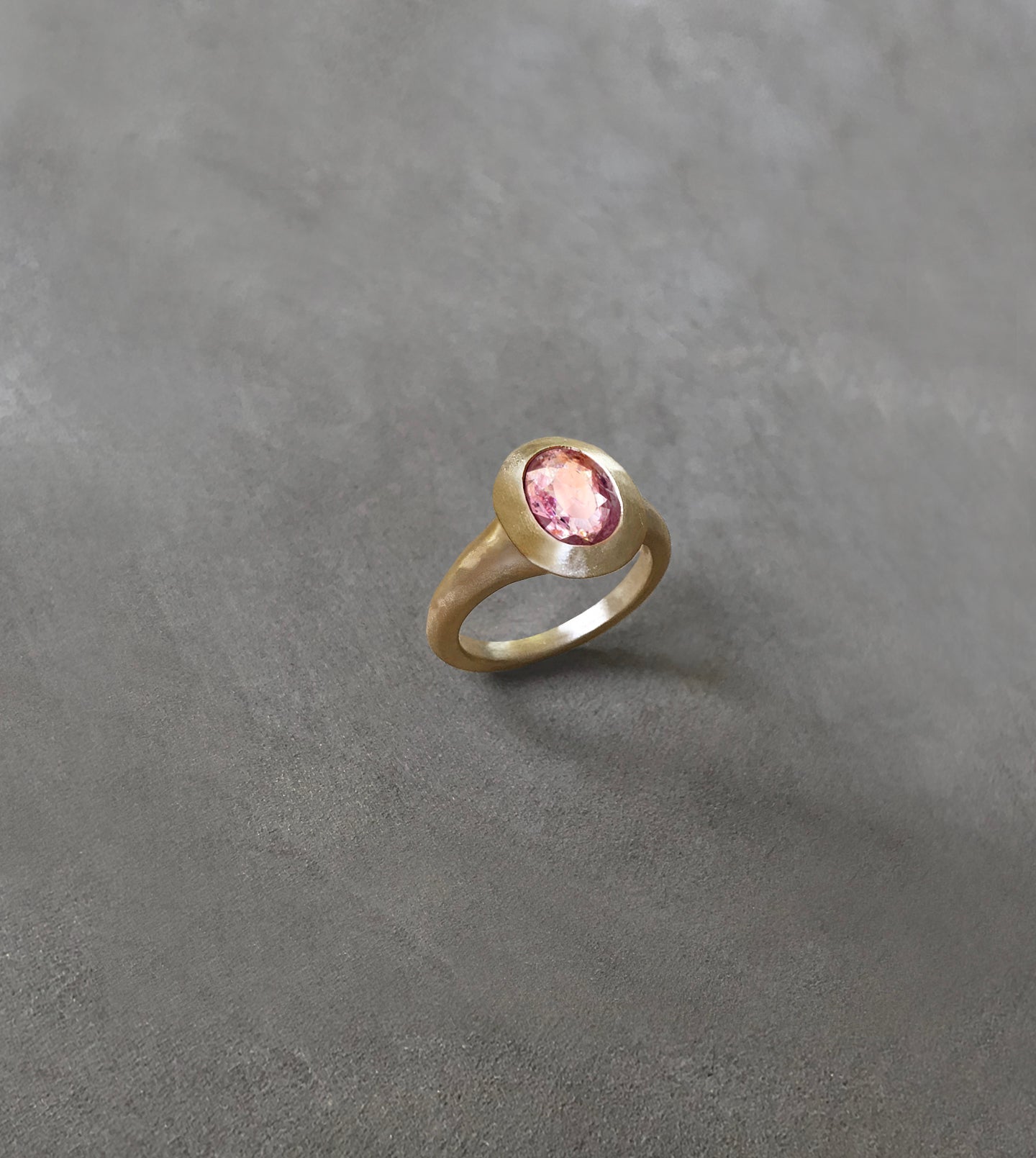 Hand-Carved Pink Sapphire Ring