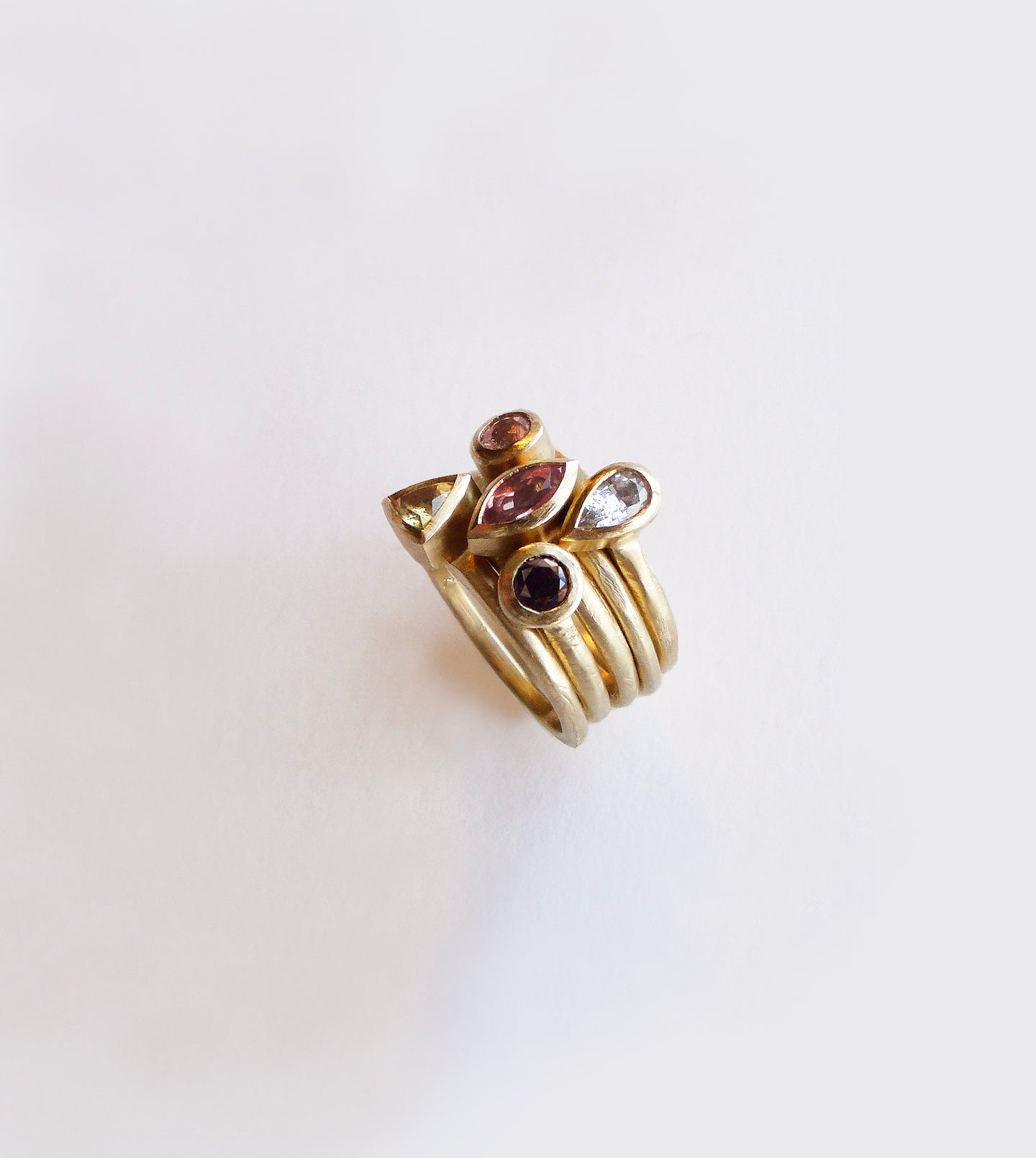 Gold Birthstone Stacking Rings