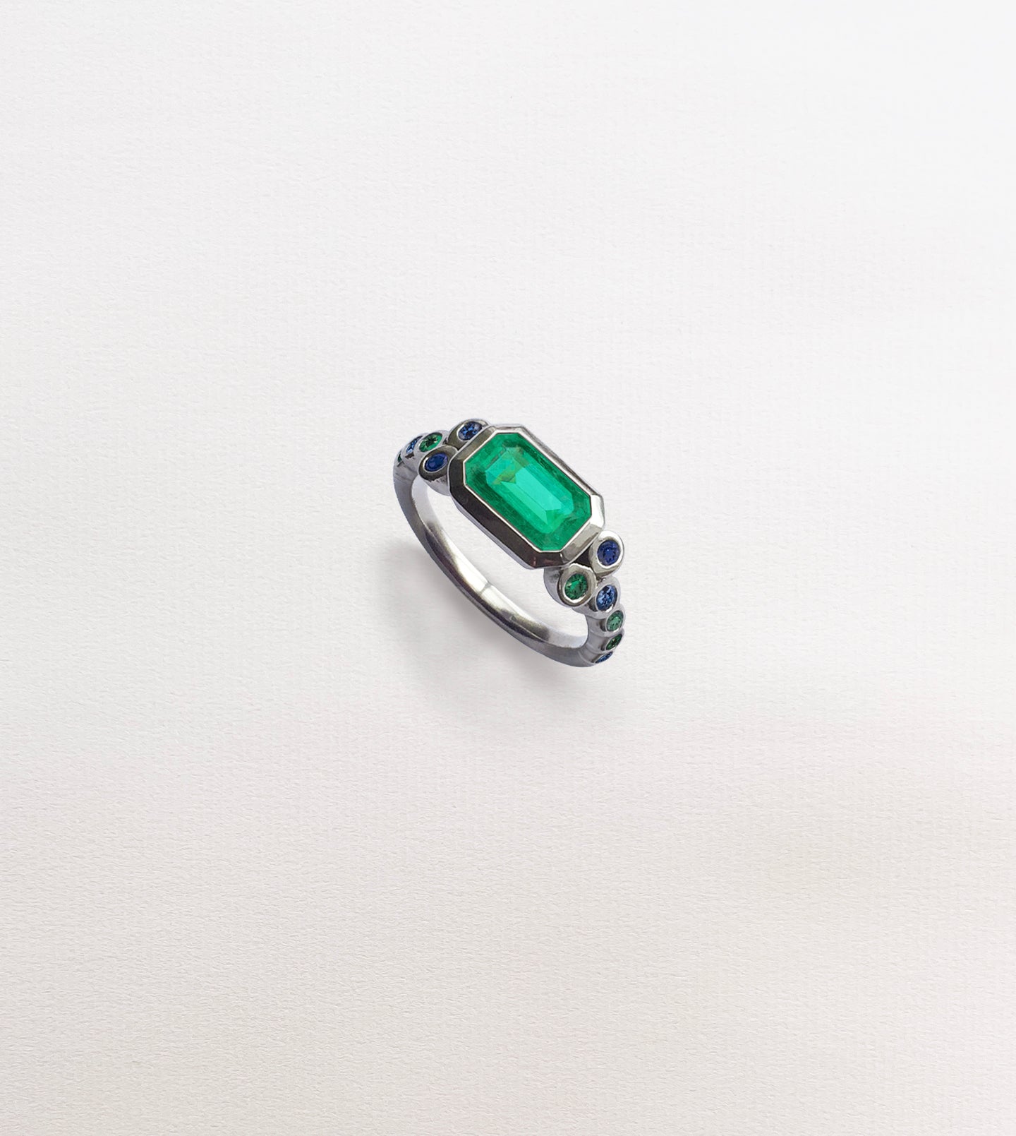 Multi-Colored Emerald & Sapphire Ring