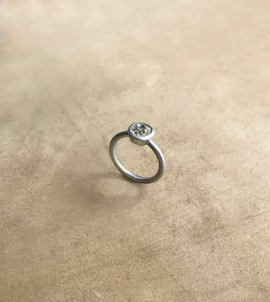 Old Mine-Cut Diamond Bezel Ring