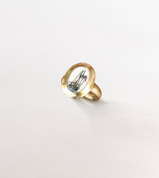 Modern Scrimshaw Ring