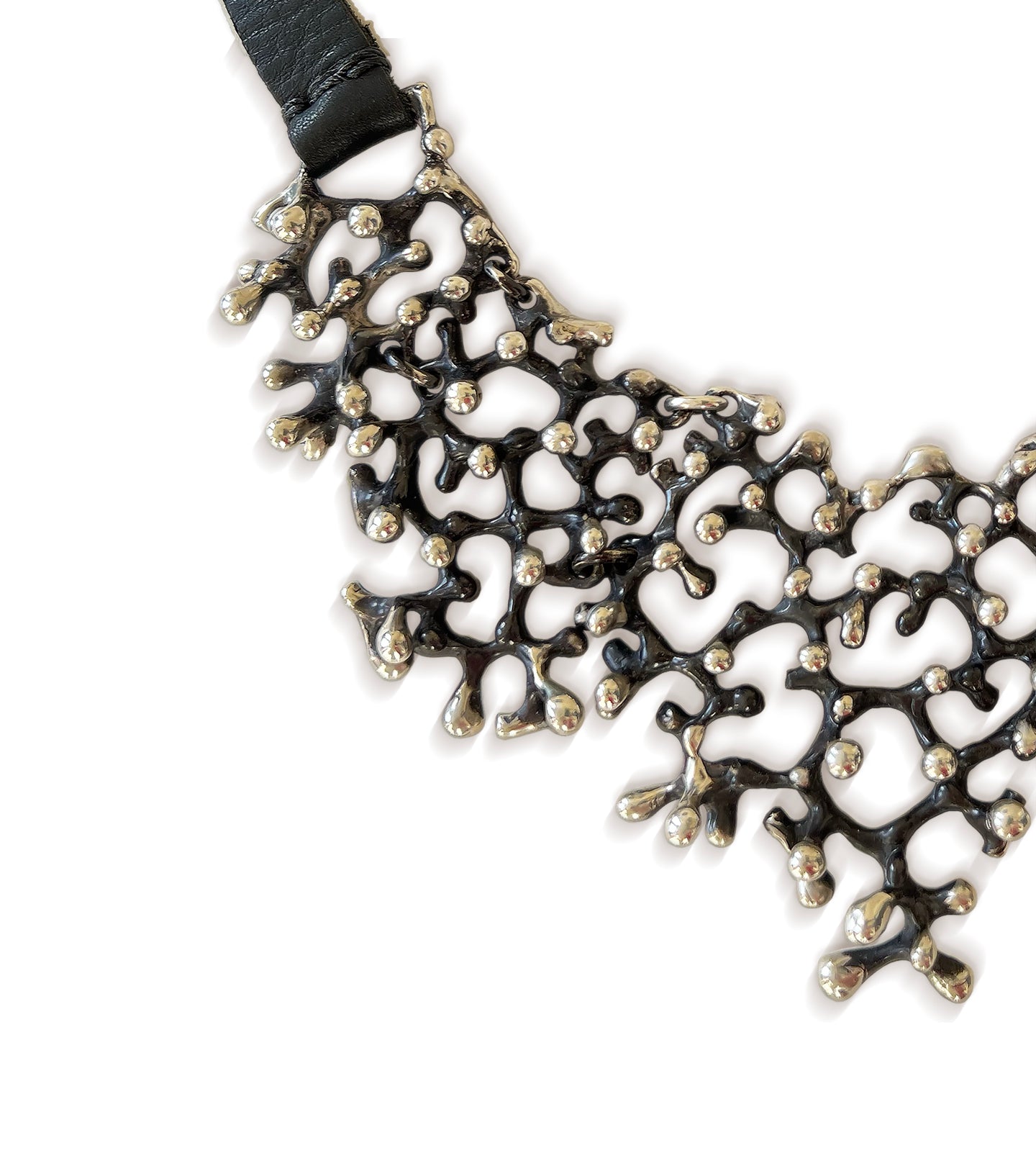Black Coral Bib Necklace