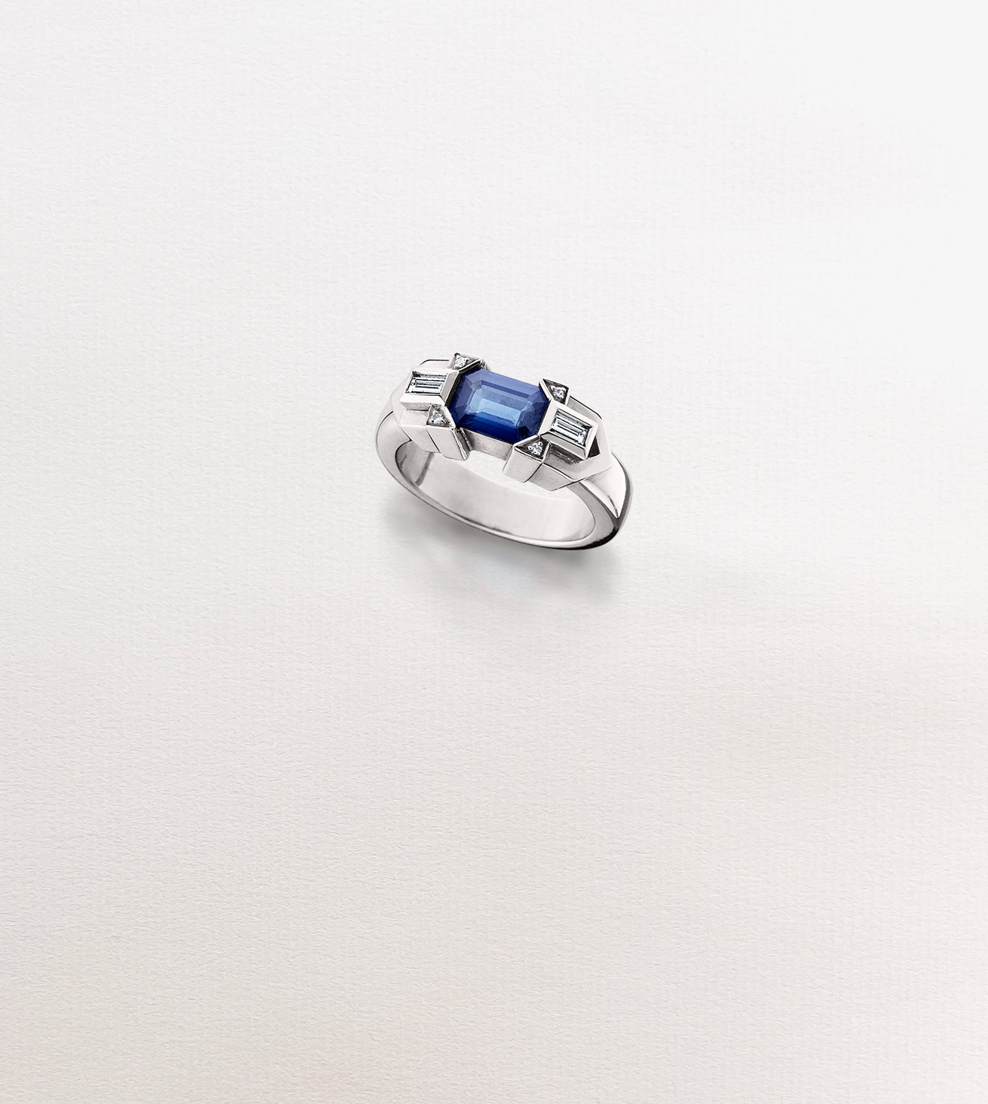Modern Vintage Sapphire Diamond Ring