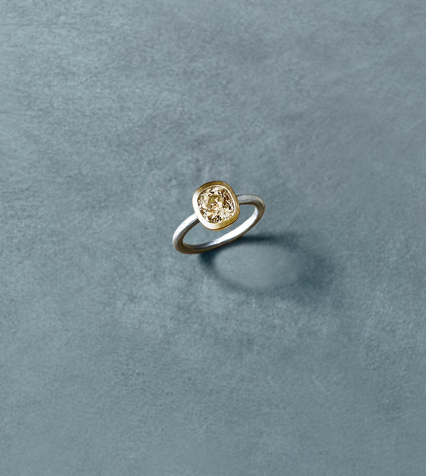 Mine-Cut Champagne Diamond Ring