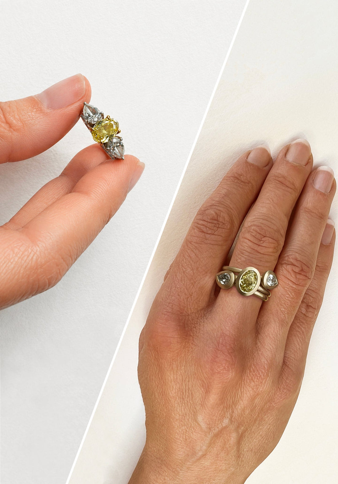 Engagement Ring Redesign: Transforming One Ring Into Three Custom Stacking Rings