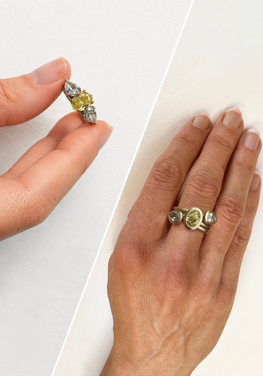 Engagement Ring Redesign: Transforming One Ring Into Three Custom Stacking Rings