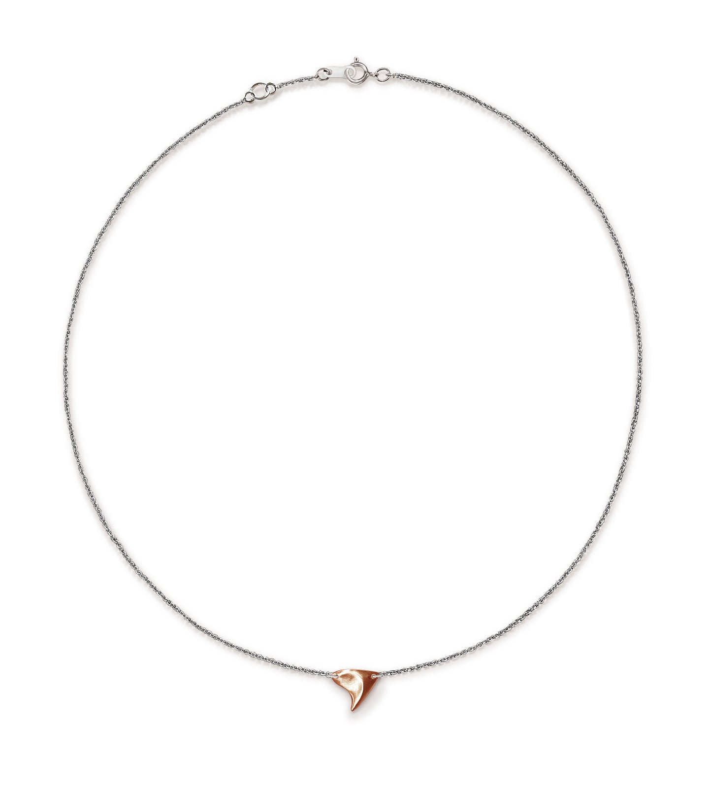Rose gold brushed finish rose thorn on sterling silver chain