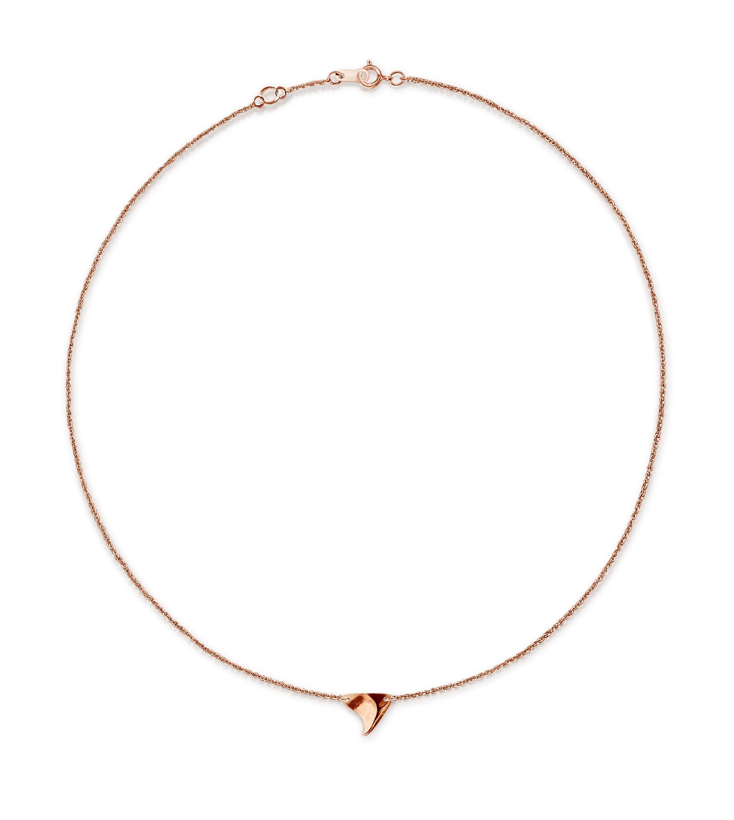 Rose gold shiny finish rose thorn on rose gold chain