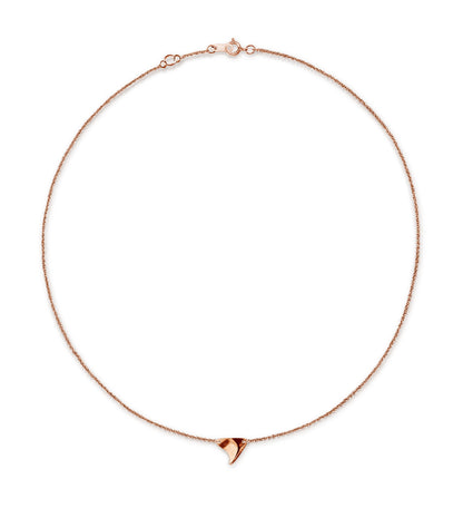 Rose gold shiny finish rose thorn on rose gold chain