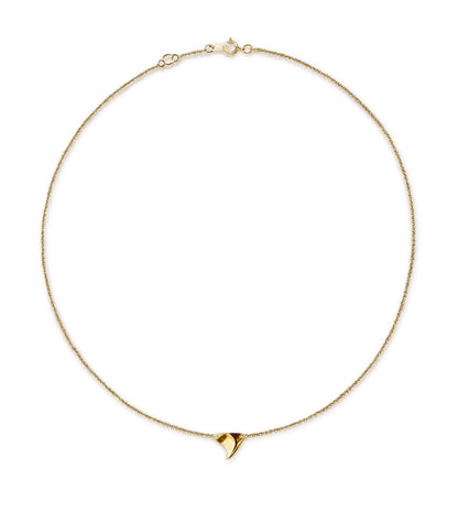 Yellow gold shiny finish rose thorn on yellow gold chain