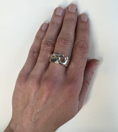 Sterling Silver Ocean Wave Ring