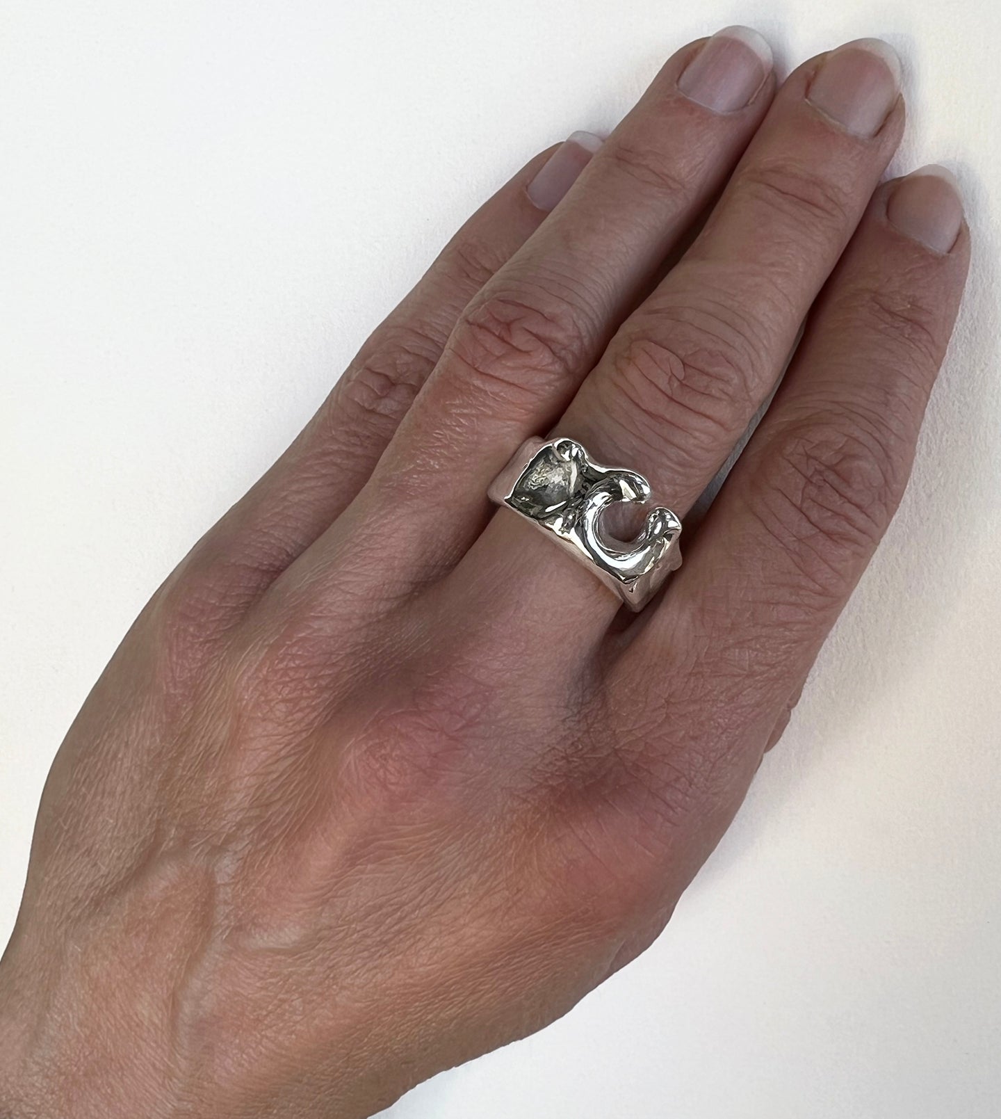 Sterling Silver Ocean Wave Ring