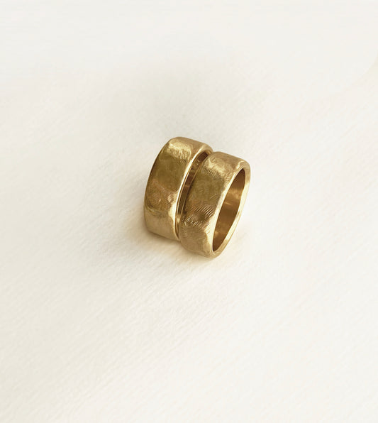 Hand-Carved Gold Wedding Bands