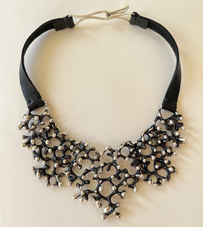 Black Coral Bib Necklace