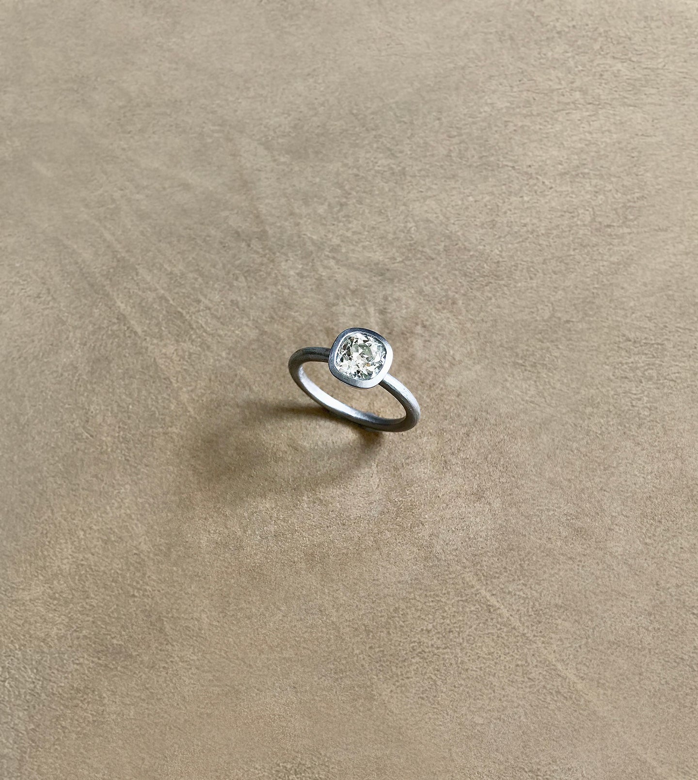 Old Mine-Cut Diamond Bezel Ring