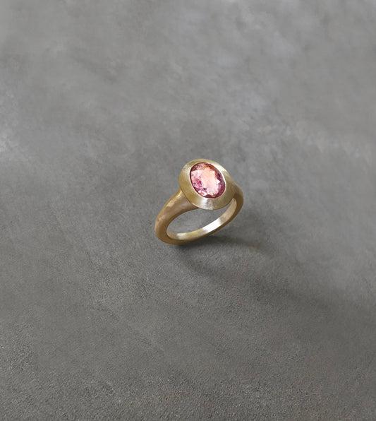 Hand-Carved Pink Sapphire Ring