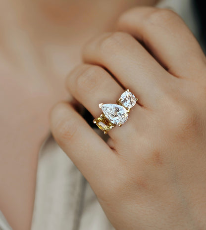 Three-Stone Montana Sapphire Ring