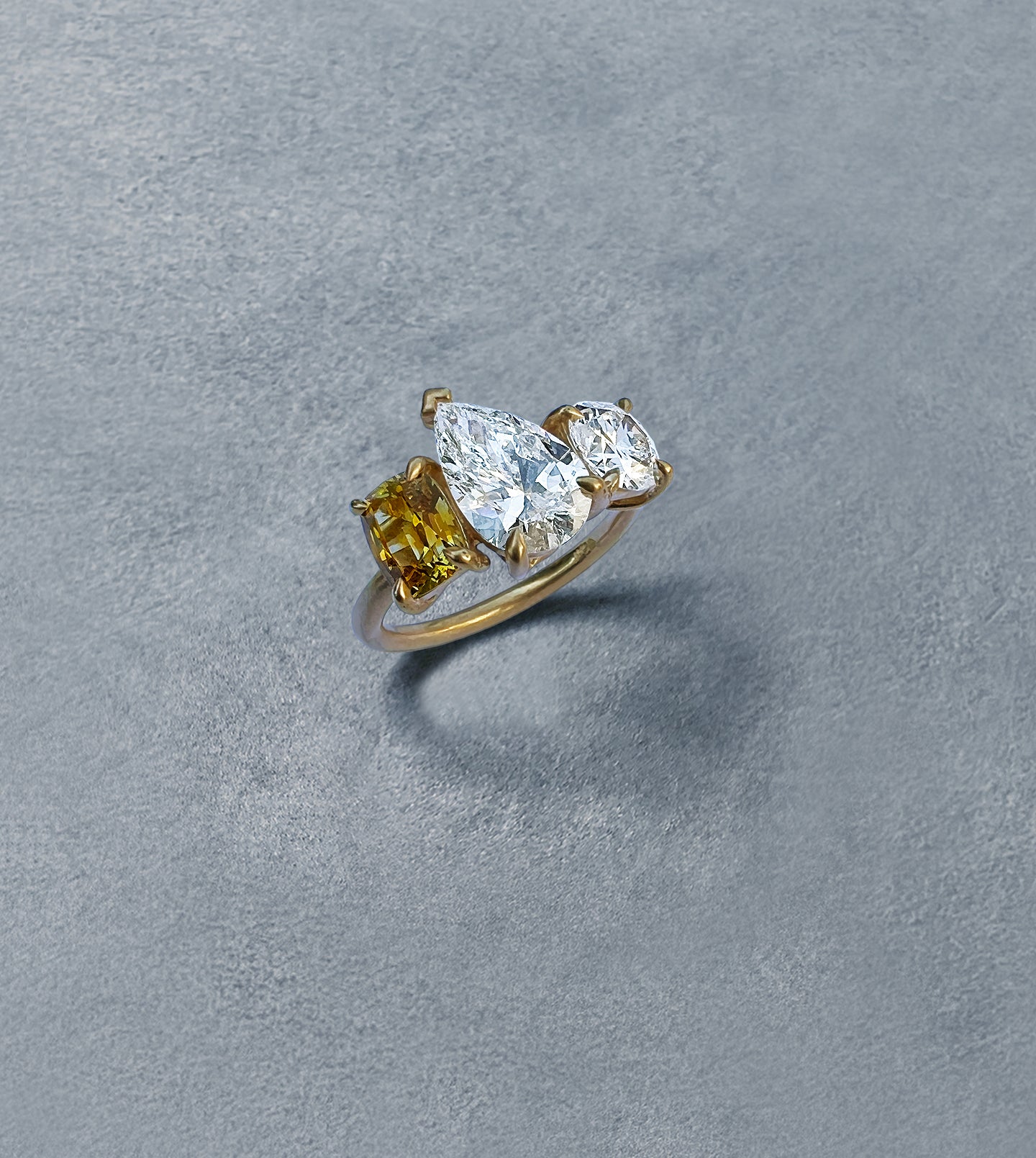 Three-Stone Montana Sapphire Ring