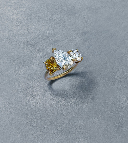 Three-Stone Montana Sapphire Ring