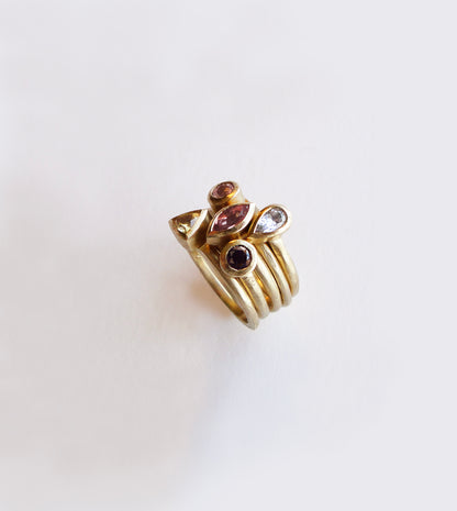 Gold Birthstone Stacking Rings