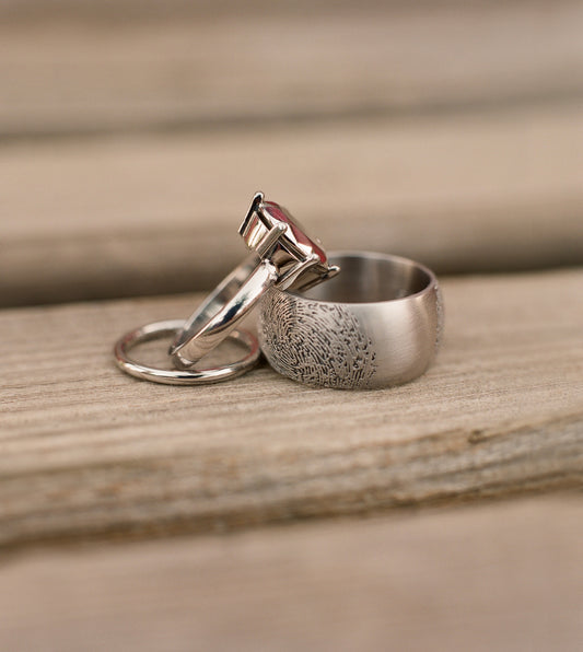 Personalized Fingerprint Wedding Rings