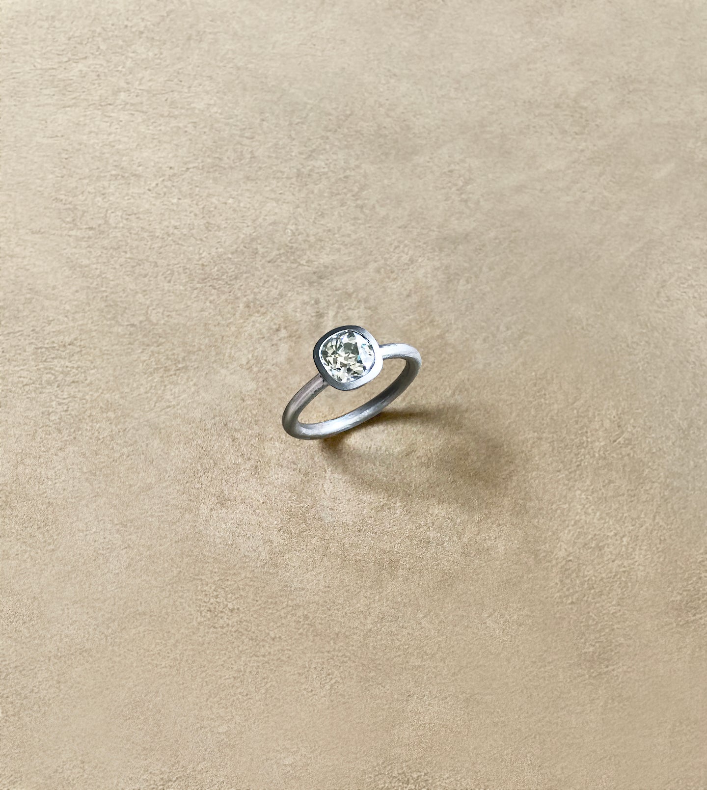 Old Mine-Cut Diamond Bezel Ring