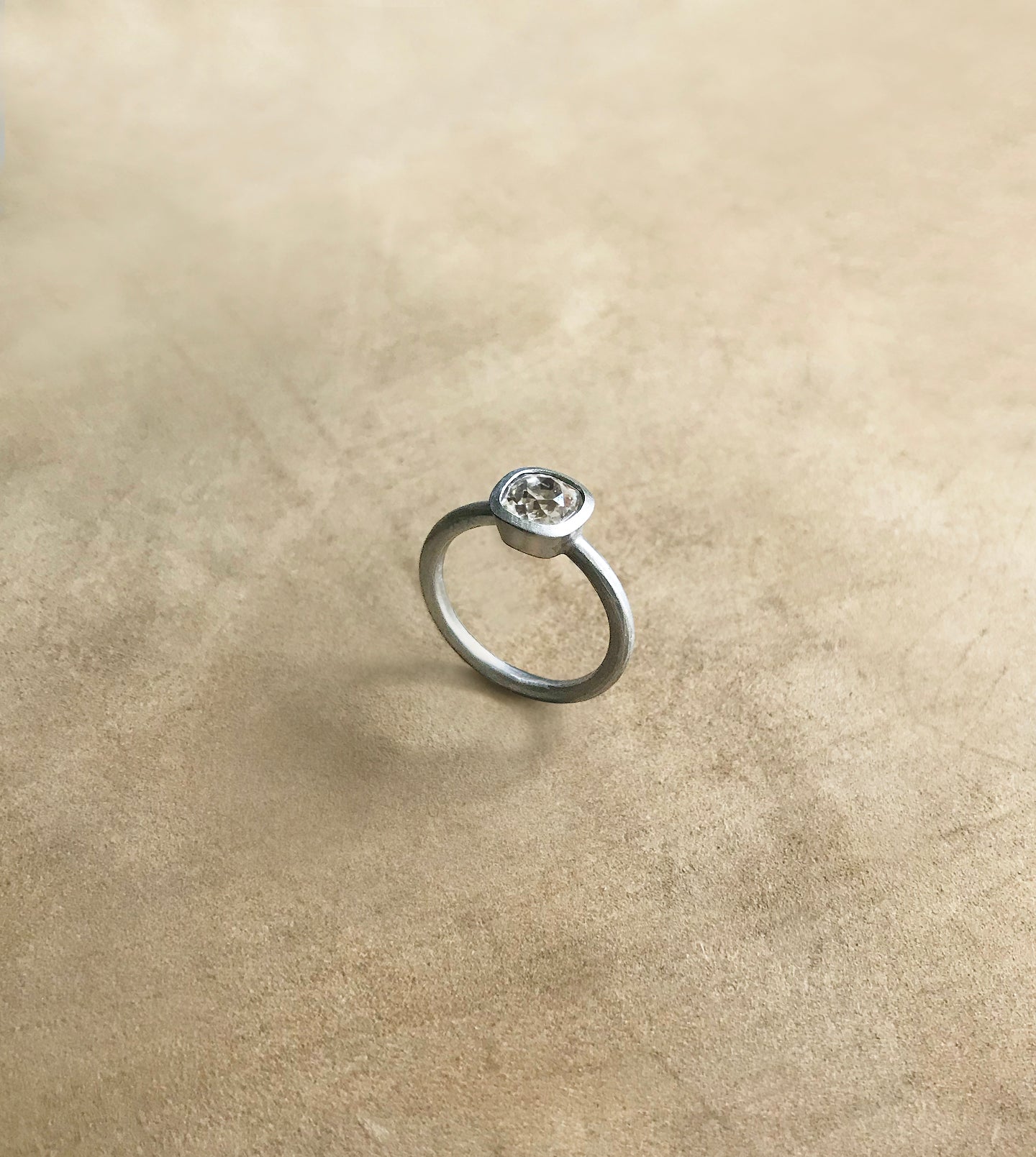 Old Mine-Cut Diamond Bezel Ring