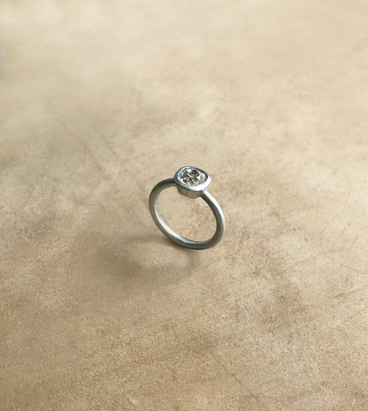 Old Mine-Cut Diamond Bezel Ring