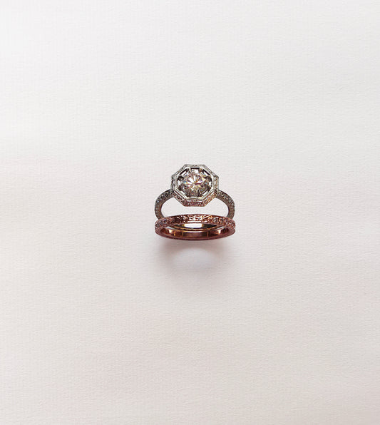 Octagonal Rose Gold Engagement Ring