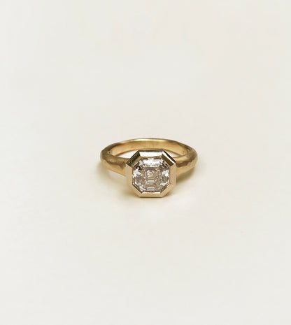 Hand-Carved Asscher Diamond Ring