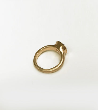 Hand-Carved Asscher Diamond Ring