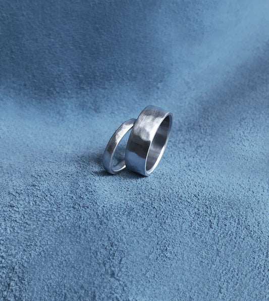 Hand-Carved Platinum Wedding Bands