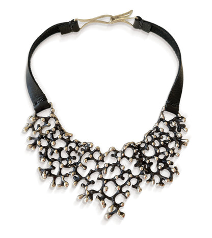Black Coral Bib Necklace
