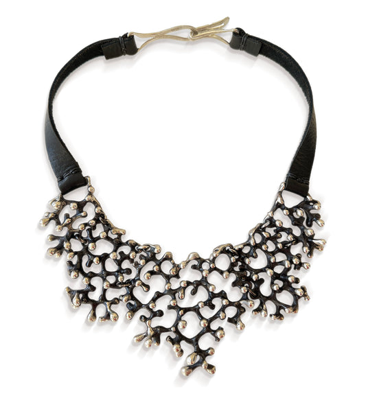 Black Coral Bib Necklace