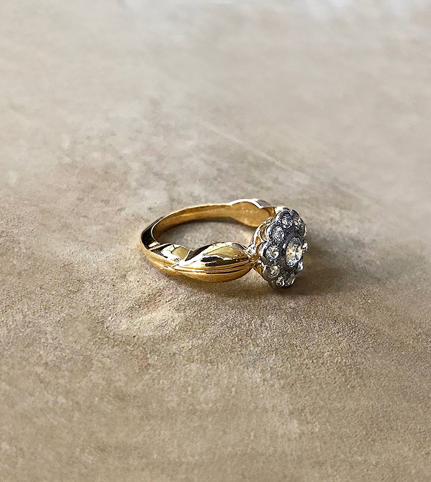 Repurposed Heirloom Flower Ring