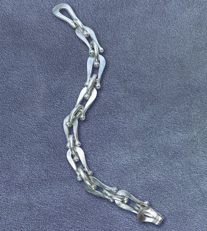 Hammered Silver Pull-Tab Link Bracelet