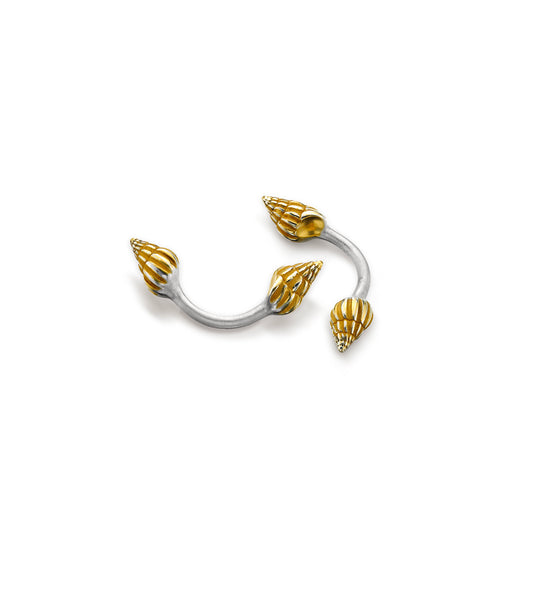 Gold-Plated Sterling Silver Whelk Shell Cufflinks