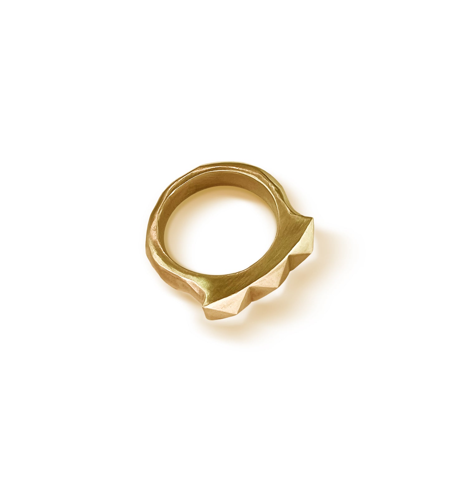 Hammered Punk Stud Ring – Solid Gold