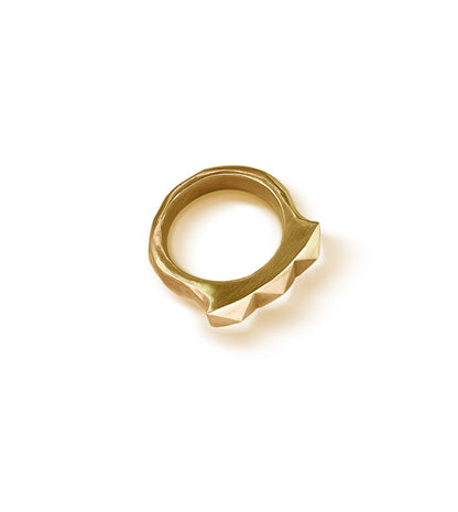 Hammered Punk Stud Ring – Solid Gold