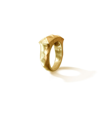 Hammered Punk Stud Ring – Solid Gold