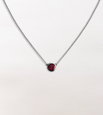 Repurposed Ruby Bezel Necklace