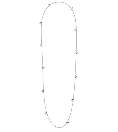 Long Rose Thorn Necklace in Rose Gold