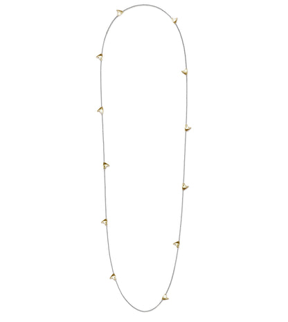 Long Rose Thorn Necklace in Yellow Gold
