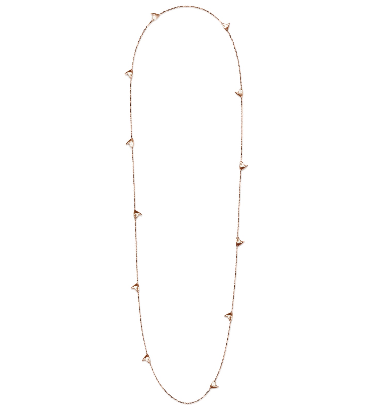 Long Rose Thorn Necklace in Rose Gold