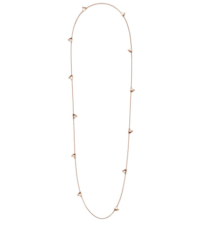 Long Rose Thorn Necklace in Rose Gold