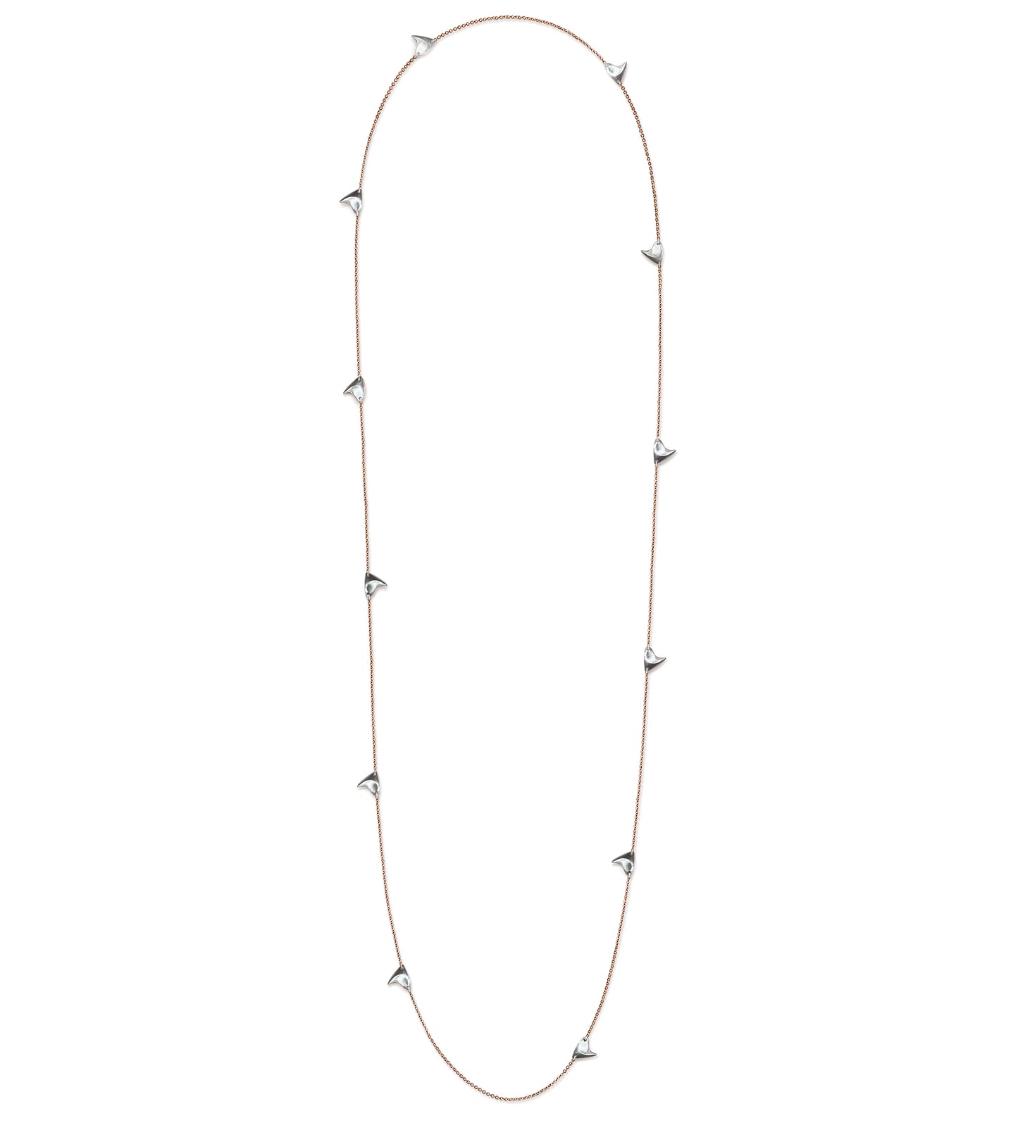 Long Rose Thorn Necklace in Sterling Silver