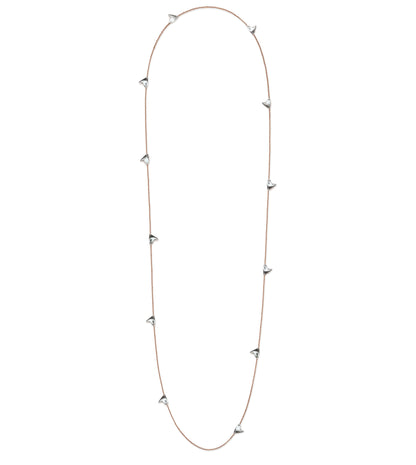 Long Rose Thorn Necklace in Sterling Silver