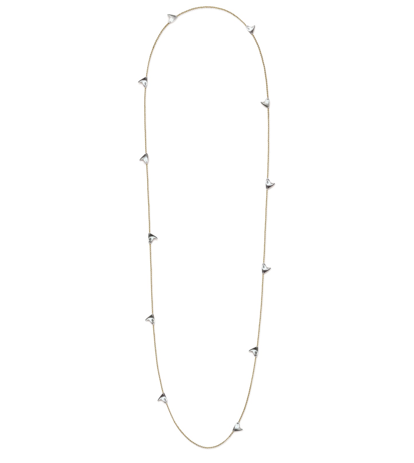 Long Rose Thorn Necklace in Sterling Silver