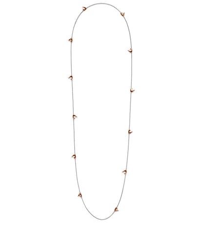 Long Rose Thorn Necklace in Rose Gold