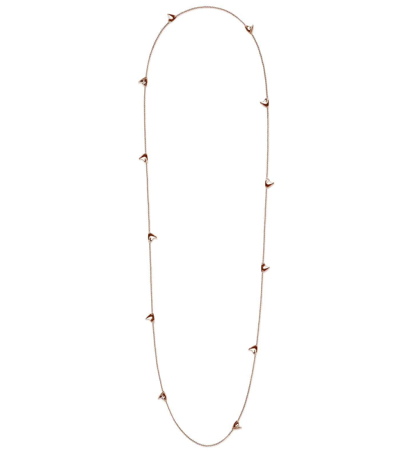Long Rose Thorn Necklace in Rose Gold